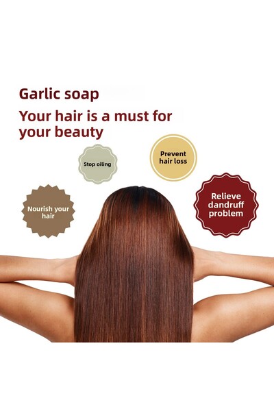 dionesse Natural Garlic Soap 120 Gr - Glycerin and Herbal Soap for Hair Cleaning and Care