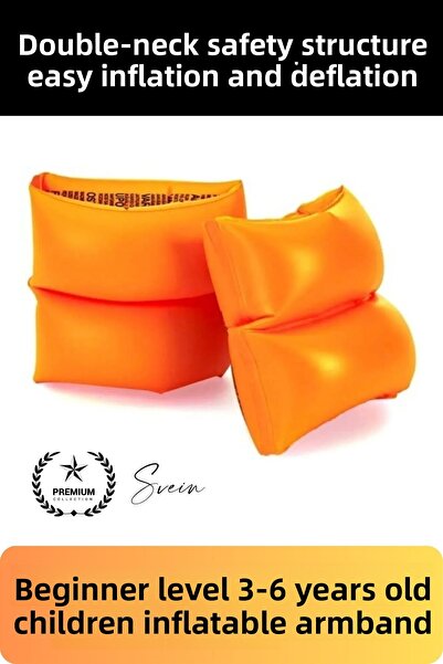 Svein أكمام سباحة آمنة للأطفال بعمر 3-6 سنوات مع غرفة هوائية للسباحة