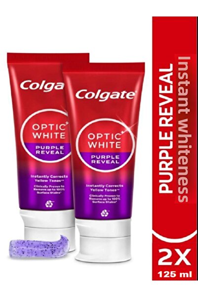 Colgate معجون أسنان أبيض بنفسجي - معجون أسنان لتبييض الأسنان 125 مل × 2