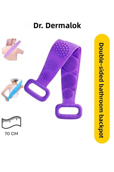 Dr.Dermalok مقشر للظهر للحمام مزدوج الجوانب 70 سم