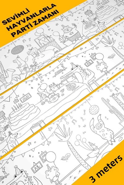 Proll Party Time Giant Coloring Paper – Educational and Fun Children's Activity |   3 Meters