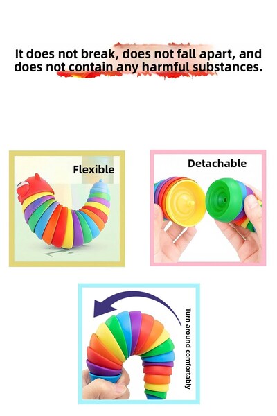 Kayyum Oyuncak Colorful Montessori Caterpillar Toy - Socks Fun, Stress and Anxiety Relief