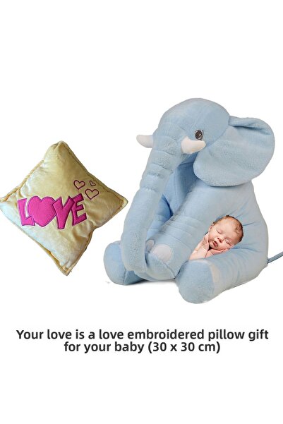 Sole وسادة فيل قطيفة كبيرة ناعمة - هدية للحبيب (85 سم)