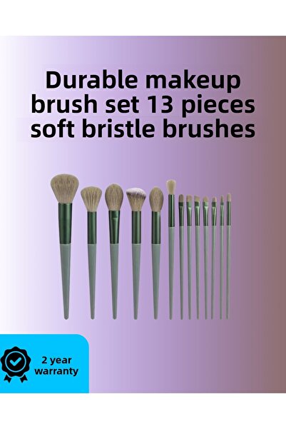 Clevora Set de pensule de machiaj cu peri moi, cu fixare puternică, pentru produse în pudră și cremă, 13 piese