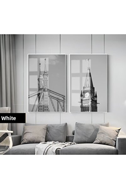 Harikabirev HARİKABİREV | COMBINAT MODERN NEGRU&ALB PONTE NY-BIGBEN | TABLO C...