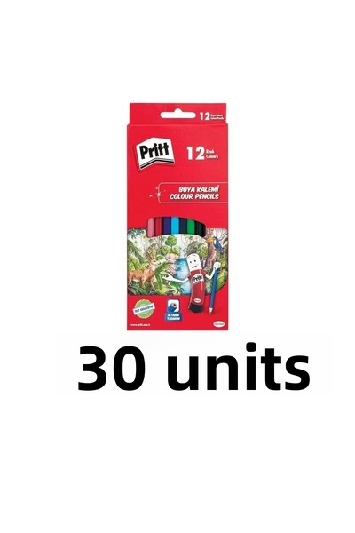 tüftürük بريت 12 لون قلم تلوين طويل جاف 30 قطعة