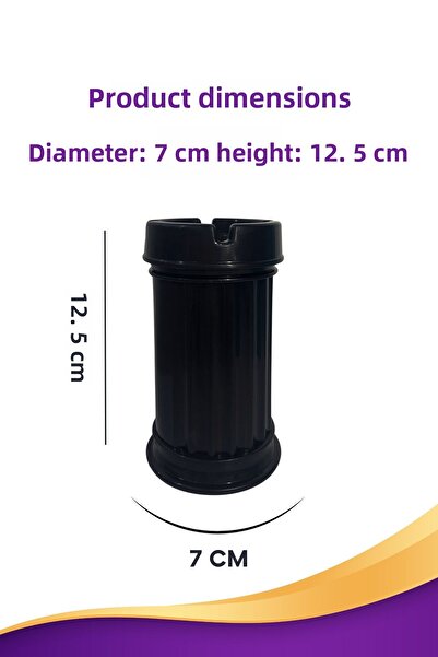 grimorlife 6 Pieces Black Striped Decorative Plastic Odorless Fireproof Ashtray Ash Tray