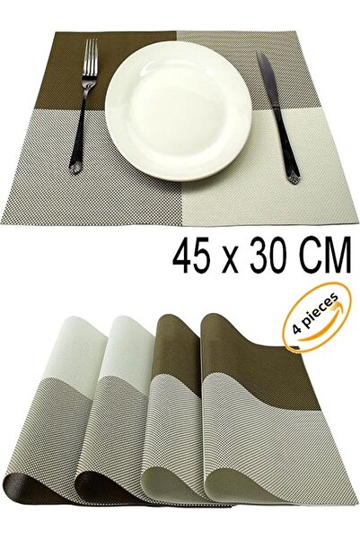 HerŞey Marketing Table Cloth Set of 4 American Service Presentation Mat Washable Fireproof 45 X 30 cm