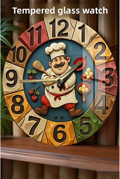 kutuTR Chef Designed 3D Look Tempered Glass Watch – 33 cm Csdw141