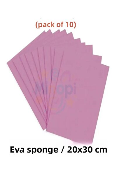 Minopi Pink Colored Eva Sponge 20X30 cm 10 Pack 1.5 mm