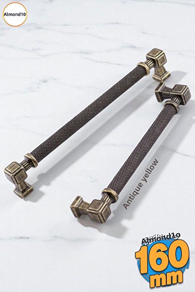 Badem10 Mâner din metal galben antic cu model 160 mm Sertar de mobilier Dulap de bucătărie Dulap Mânere moderne de acoperire