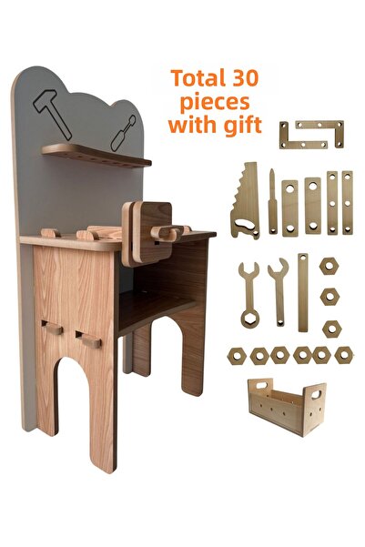 HOBBY HOUSE Wooden Repair Bench – 30 Pieces with Gift - Educational and Fun Playground