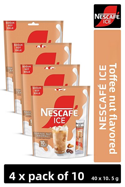 Nescafe Ice Toffee Nut Flavored Instant Coffee 10,5g 10 Pack 10X4