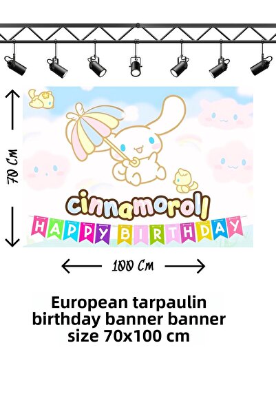 snowparty Banner tematic Cinnamoroll Cinnamon pentru ziua de naștere