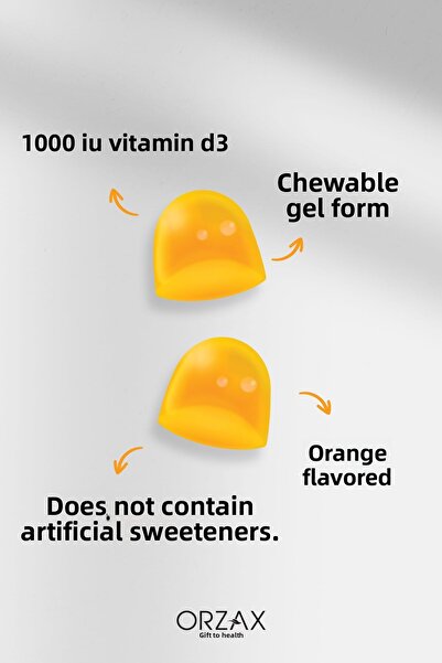 Ocean Gummies Vitamin D3 1000 IU 60 Chewable Orange Gel Form