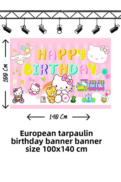 snowparty Πανό γενεθλίων με θέμα την Hello Kitty