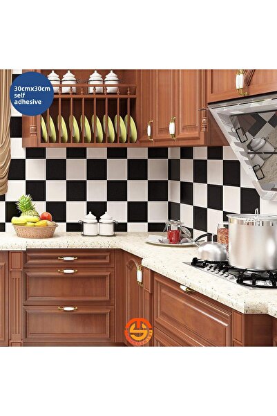 TechnoSmart 1pc 30cm×30cm Self Adhesive Lvt Floor And Wall Covering Kitchen Bathroom Sticker