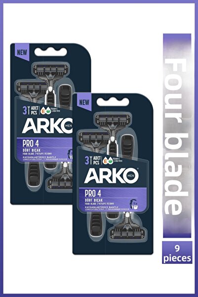 Arko Men شفرات حلاقة برو 4 بأربع شفرات 6 قطع
