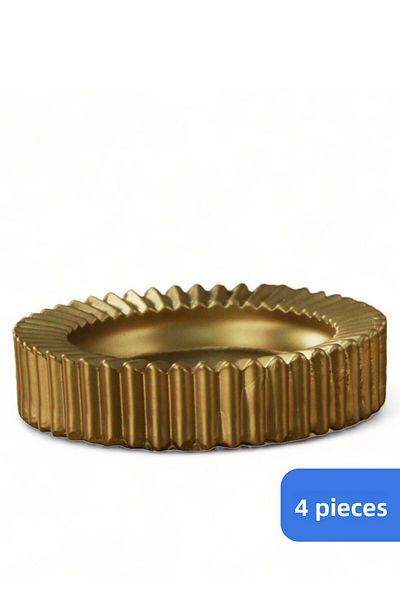 Evene Decorative Ashtray Gold Ash Tray - 4 Pieces Model 5
