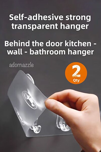 adornazzle 2 bucăți de suporturi adezive puternice pentru perete, transparent...