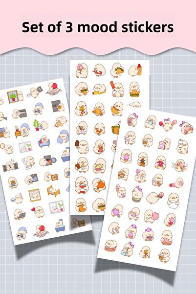 Hume Craft Set de 3 autocolante Mood – 10x20 cm – Foi cu autocolante cu perso...