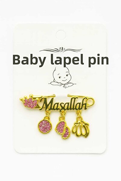 UmBaby Mashallah Baby Gift Blue Written Lapel Pin
