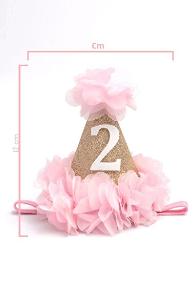 Le Mabelle Pink 2 Year Old Funnel Birthday Crown