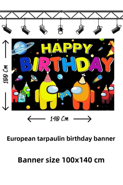 snowparty Πανό γενεθλίων με θέμα Among Us