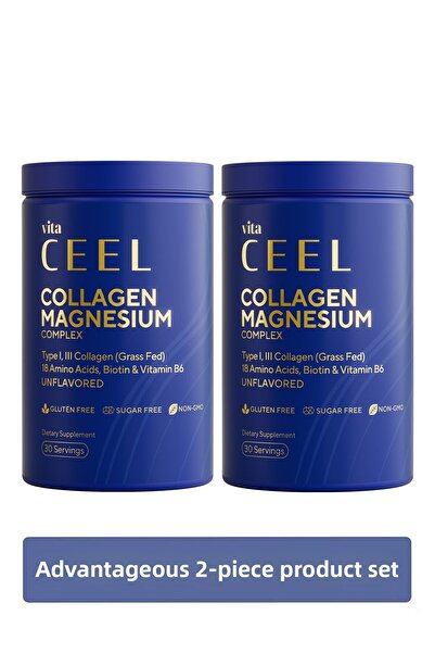 VitaCeel 2 Pack Collagen Type 1, Magnesium Complex Bisglycinate, Malate, Citrate, B6 Containing 3