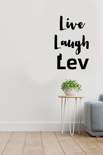 MIGNATIS Autocolant cu textul „Live Laugh Love” scris de mână 60x39cm - Negru
