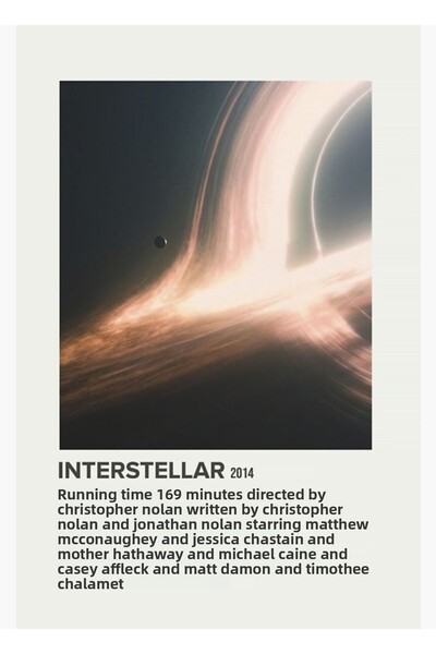 Universal Интерстелар (2014) Дървен декоративен плакат за маса