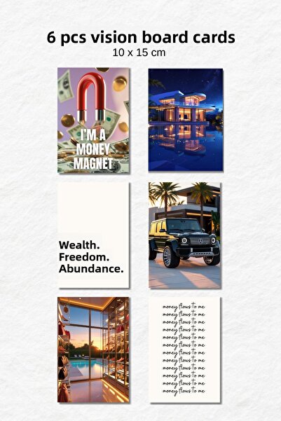 Funzee 6 بطاقات لوحة رؤية ذات طابع المال والثراء والثراء - 777 بطاقة لوحة رؤي...