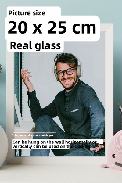 CreaWitch 20mm Frame - Real Glass Photo Picture Frame with Stand or Wall Hanging Horizontal-Vertical