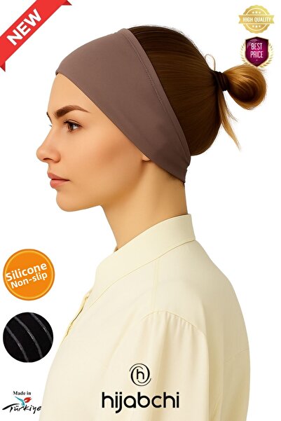 hijabchi Εσωτερικό καπέλο με μπαντάνα από σιλικόνη - Dark Mink