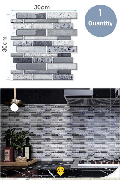 Trendpoint 1 брой 3D 30 см × 30 см самозалепваща се мозаечна кухненска плот з...
