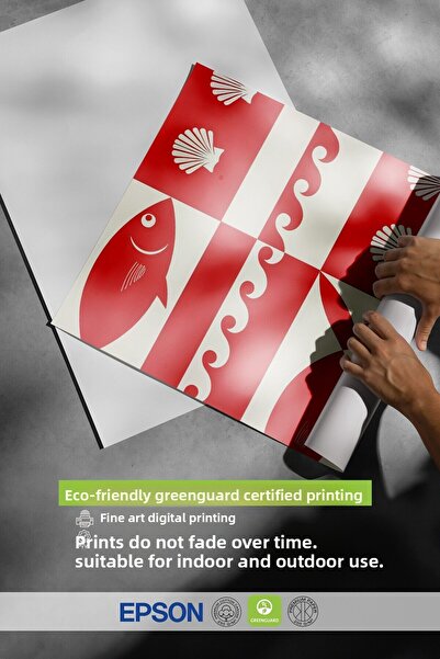 Postifull Black Framed Poster Painting, Fish and Shells, Illustration, Red Color Poster, 2025 Summer Selection