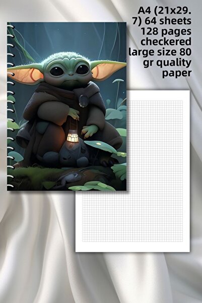 daily notebook دفتر مدرسي مربع من YODA، 64 ورقة حلزونية مقاس A4 كبير (21 × 29.7 سم)