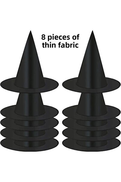 Generic Brand 8 Pălării de vrăjitoare negre – Accesorii pentru costume pentru...