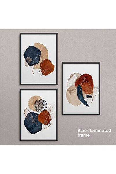 HOMEPACK Set cadru laminat negru 3 piese Pictură Hpn058