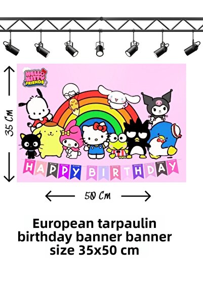 snowparty Πανό γενεθλίων με θέμα την HeLLo Kity και τους φίλους της, την Kuro...