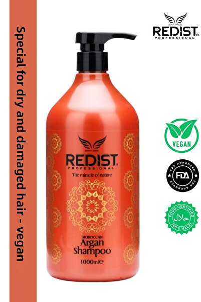 Redist Șampon de îngrijire pentru păr cu ulei de argan pentru păr uscat și deteriorat 1000 ml