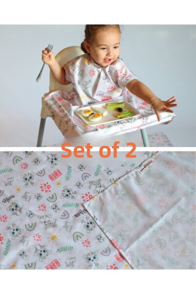 mammam always by your side مجموعة الفهد المبهجة (مريلة كرسي الطفل وغطاء أرضية...