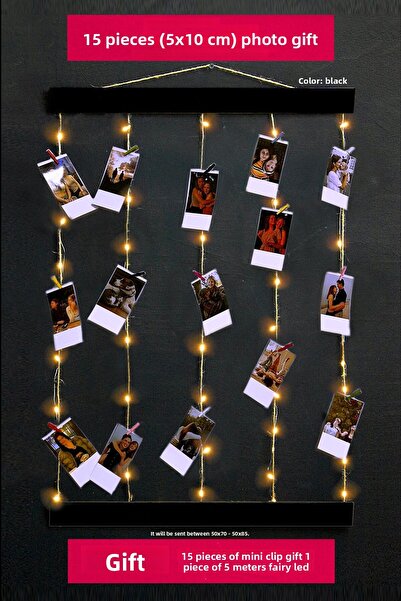 bymat إطار الصور - إطار الصور باللون الأسود مع رباط برباط - إطار بإضاءة - إطا...