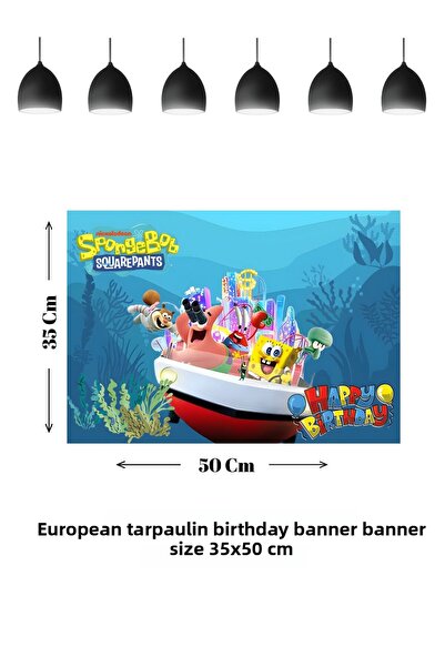 HAPPYLOOPPARTY Sponge Bob Themed Birthday Banner