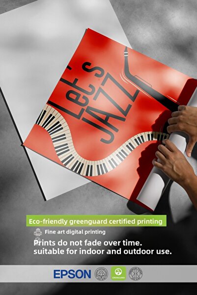 Postifull White Framed Painting, Let's Jazz - 1, Comfort Series Kitchen Wall Painting, No:108969