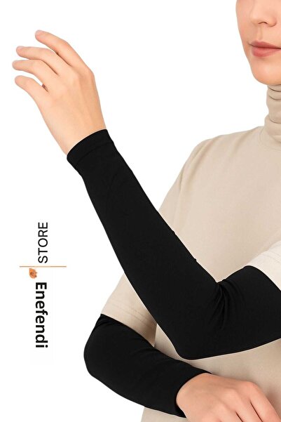 NF ND ENEFENDİ Maneci negre pentru rugăciune - 1 pereche de maneci pentru rugăciune din material de calitate din bumbac pieptănat