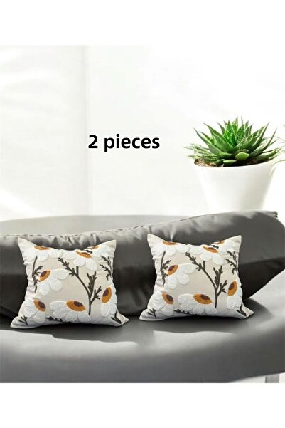 PAZARSEN Husă de pernă cu model de margarete din țesătură de in (PANÇ)