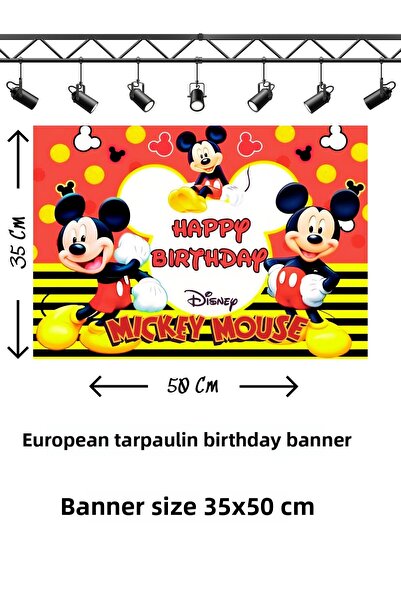 snowparty Πανό γενεθλίων με θέμα τον Μίκυ Μάους