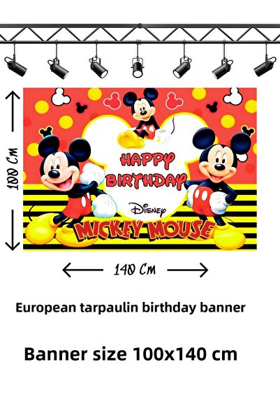 snowparty Πανό γενεθλίων με θέμα τον Μίκυ Μάους