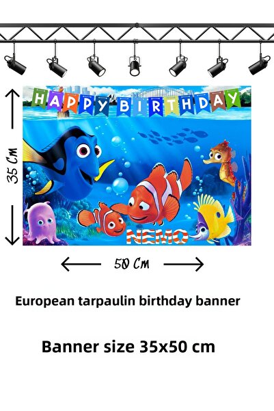 snowparty Πανό γενεθλίων με θέμα το Red Fish Lost Fish Nemo